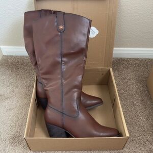 Frye and Co. Womens Sheldon Stacked Heel Cowboy Boots